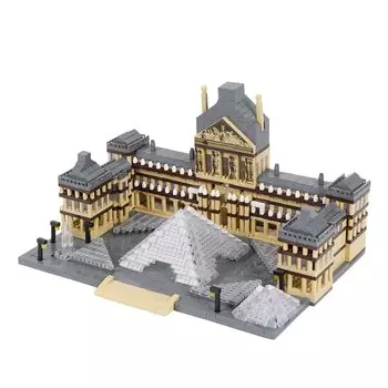 LULUFUN Louvre Museum Microblock Block Set Toy du Louvre Museum Building Подарок для детей и взрослых на день рождения, рождественский подарок Muse (3377 шт.)