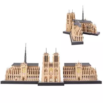LULUFUN Micro Block Building Toy Собор Парижской Богоматери, открывающийся мини-блок, 3D-головоломка, набор для сборки 5210 шт. Собор Парижской Богоматери для детей и взрослых