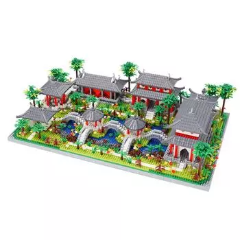 LULUFUN Micro Block Garden Suzhou Classical Garden Backyard Toy 3D Puzzle Suzhou gardens World Heritage Children Adults Holiday New Year Gift