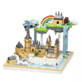 LULUFUN Mini Block Building Magic Castle Toy Mini Castle Block Set Magic Palace Assembly Kit Girls Boys Children Adults Holiday New Year Gift
