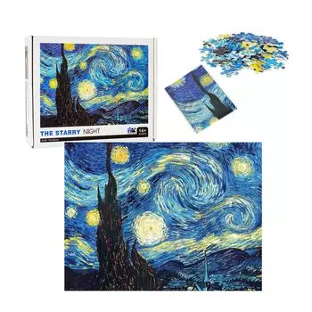LULUFUN Puzzle 1000 Piece Jigsaw Puzzle Van Gogh Starry Night Обучающая игрушка Puzzle Wall Decor Landscape Star Handmade DIY Children Adult Birthday