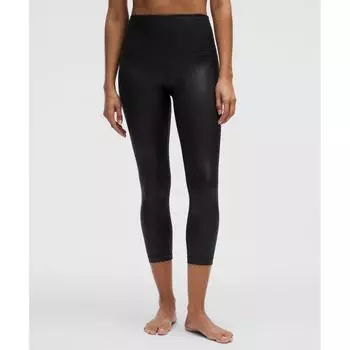 Lululemon Align High Rise Ribbed Crop 23 Shine Radiate Foil Print Black 2