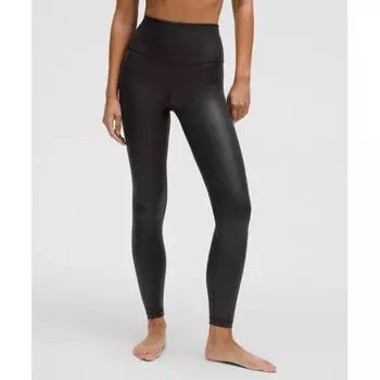 Lululemon Align High Rise Ribbed Pant 28 Shine Radiate Foil Print Black 0/28