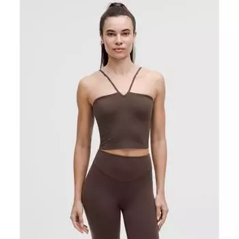 Lululemon Align StrAppy Deep V TAnk Top Light Support A B Cup Espresso 4