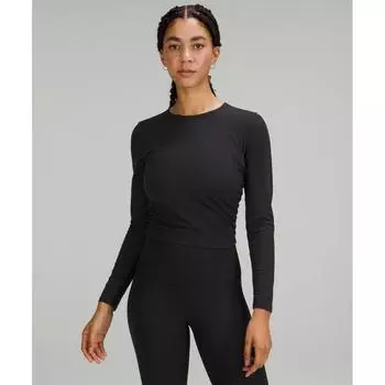 Lululemon All It Takes Ribbed Nulu Long Sleeve Shirt Black 8