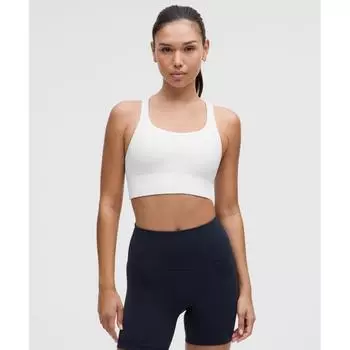 Lululemon Бюстгальтер Energy Longline со средней поддержкой, чашки BD, белый цвет 8