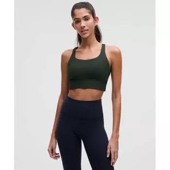 Lululemon Бюстгальтер Energy Longline со средней поддержкой, чашки BD, тропический зеленый цвет 8