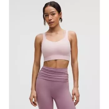 Lululemon Бюстгальтер Like A ClouD Longline Bra Light Support D DD Cup Pink HAze 8