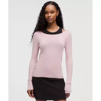 Lululemon Cashmere Scalloped Cuff Crewneck Pink Haze XL