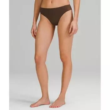 Lululemon Invisiwear Mid Rise Thong Underwear Java XS