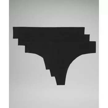 Lululemon Invisiwear стринги средней посадки 3 шт. в упаковке черного цвета XXL