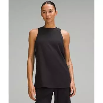 Lululemon Long Cotton Crewneck Tank Top Black XS