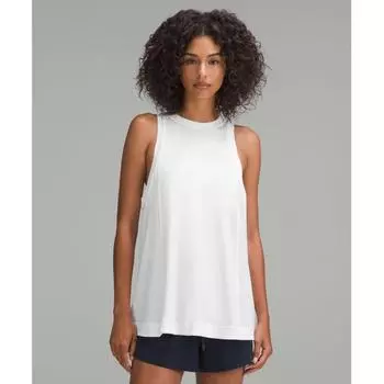 Lululemon Long Cotton Crewneck Tank Top White XS