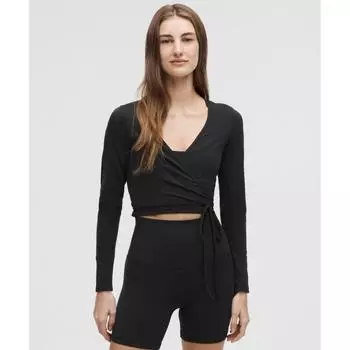 Lululemon Nulu Long Sleeve Cropped Wrap Black XS