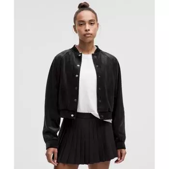 Lululemon Scuba Varsity Jacket Velvet Black XS