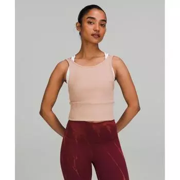 Lululemon Топ Power Pivot Ribbed Tank Top Pink Clay 0