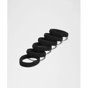 Lululemon Вязаные резинки для волос 6 шт., черные ONE SIZE