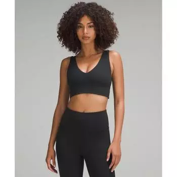 Lululemon Выравнивающий бюстгальтер с V-образным вырезом и легкой поддержкой чашек CD черного цвета 8