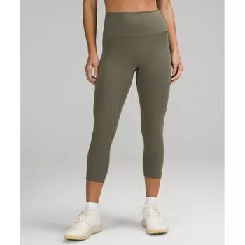 Lululemon Wunder Train High Rise Crop 21 Army Green 0