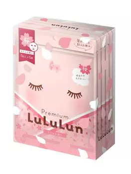 LULULUN Маска для лица увлажняющая УФ-защита Premium Lululun Sakura 7 шт. x 5 пакетов (Аромат Сакуры)