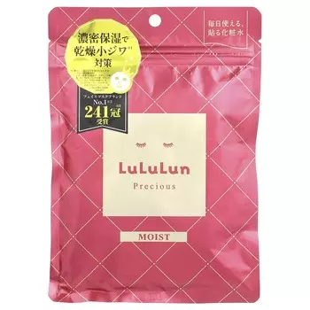 Lululun, Precious, бьюти-маска для лица, Moist Red 4KS, 7 листов, 108 мл (3,65 жидких унций)