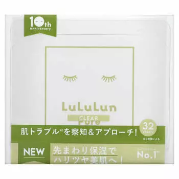 Lululun, Pure Clear, Beauty Sheet Mask, White 6FB, 32 sheets, 500 ml (17 fl oz)