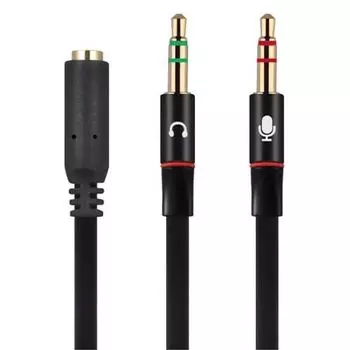 Lumen Audio Conversion Branch Cable CTIA Gold Plated 4 Pole F to 3 Pole M Stereo Plug Microphone Plug Audio Mic AUX cable 3.5mm LAV-4FEM +