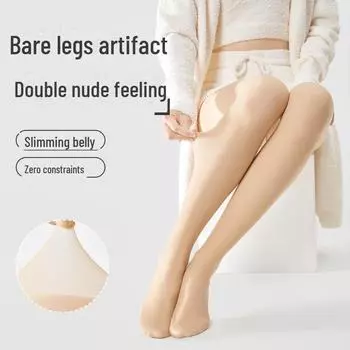 Lumi Plus бархатные черные чулки: Искусственно-прозрачные, теплые, двухслойные колготки телесного цвета для женщин на осень и зиму. Lint-free type теплый черный