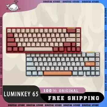 Luminkey 65 Механическая игровая клавиатура Комплект из 3 режимов USB/2.4g/Bluetooth Беспроводные клавиатуры Горячая замена Настраиваемая игровая клавиатура Подарки