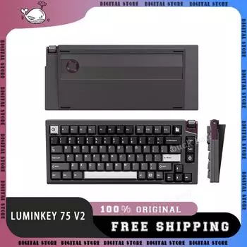 LUMINKEY 75V2 механическая клавиатура 3Mode Bluetooth беспроводная клавиатура из алюминиевого сплава PBT горячая замена пользовательская офисная игровая клавиатура подарок