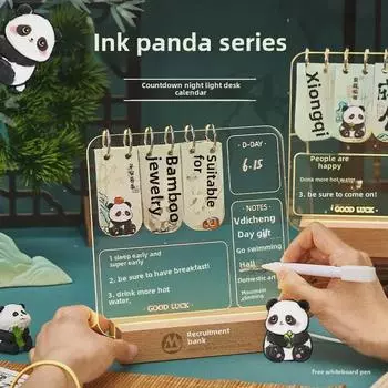 Luminous Acrylic Panda Desk Calendar 2025 - Graduation Gift & Desktop Ornament