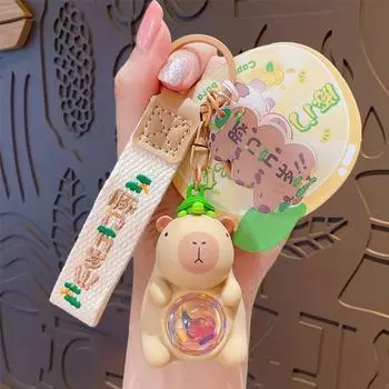 Luminous Capybara Doll Keyring Cartoon Flashing Light Keyring Birthday Gift фиолетовый