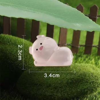 Светящаяся мультяшная розовая свинья кукла украшение светящийся кулон микро сад ландшафт сделай сам украшения для автомобиля украшения игрушки 4