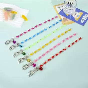 Luminous Cat Necklace Glowing Small Dog Cat Collar Anti-Loss Fluorescent Silicone Cat Bell Collar Neck Ring Pet Cat Accessories