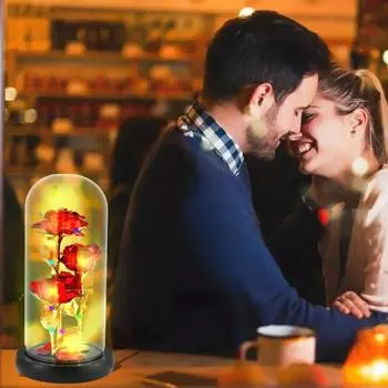 Luminous LED and Rose Charm, Artificial Flowers, Noel Music Festival, Beauty and Valentine s Day, Saint Valentine