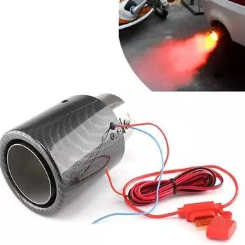 Luminous Led Exhaust Muffler With Led Colorful Lights Easy Installation Carbon Fiber Car Tail Pipe Light Muffler Exhaust Systems
