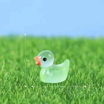 Luminous Micro Landscape Yellow Duck Ornament Resin Doll Mini Accessories Garden Green