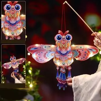 Luminous Mid-Autumn Festival Lantern DIY Handmade Dragonfly Butterfly Lantern Hanfu Accessories Style5