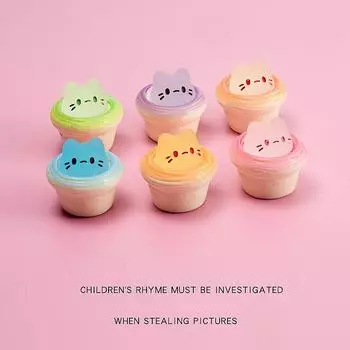 Luminous Mini Luminous Cake Color Cute Jewelry Kitty Toy Desktop Small Ornaments Play House Toy 6 Color egg tart kitten