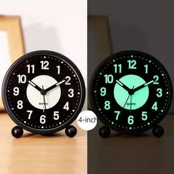 Luminous Silent Alarm Clock Children Bedside Electronic Clock Without Ticking Creative Personality Lazy Alarm Clock Loud Volume чёрный