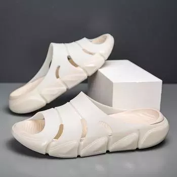 Luminous slippers men s summer wear non-slip jelly sandals men s outdoor leisure beach one-word fluorescent slippers 40