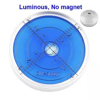 Luminous Universal Round Metal Spirit Level Bubble Bead Horizontal Tool Dia 60*10mm Magnetic Available