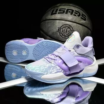 Luminous Velcro New Teen Student High Top Sports Shoes Men s and Women s Middle School Children s Cement Floor Trend Basketball Shoes 36