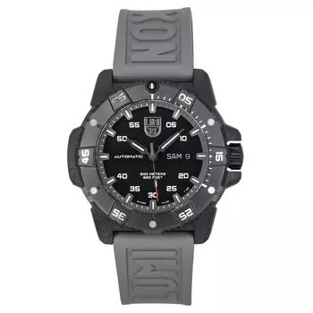 Luminox Master Carbon SEAL Серый каучуковый ремешок Черный циферблат Швейцарские автоматические дайверские часы XS.3862 200M мужские чёрный