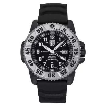 Luminox MIL-SPEC резиновый и нейлоновый ремешок черный циферблат кварцевые дайверские часы XL.3351.1.SET 300M мужские с дополнительным ремешком чёрный