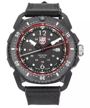 Luminox Мужские часы ICE SAR Artic с каучуковым ремешком и черным циферблатом, швейцарские кварцевые дайверские часы XL.1051, 200 м