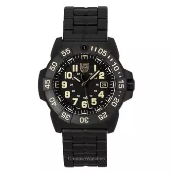 Luminox Navy SEAL 3500 Military Нержавеющая сталь Черный циферблат Кварцевые Часы для Дайвинга XS.3510 200М Мужские чёрный