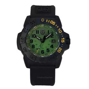 Luminox Navy SEAL Foundation резиновый ремешок зеленый циферблат кварцевые дайверские часы XS.3517.NSF.SET 200M мужские с дополнительным ремешком зелёный