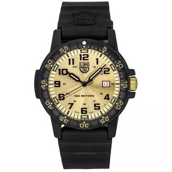 Luminox Sea Turtle Giant Пластиковый ремешок Золотой циферблат Швейцарский кварц XS.0325.GP 100M Мужские часы золотой