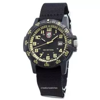 Luminox Sea Turtle XS.0333 Кварцевые мужские часы в кожаной обложке чёрный